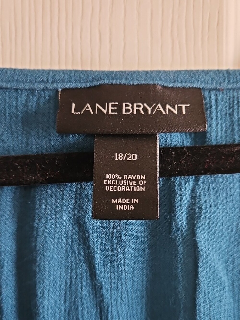 Lane Bryant Teal And Gold Sequin Long-Sleeve Tie-Front Peasant Top - Picture 2 of 4